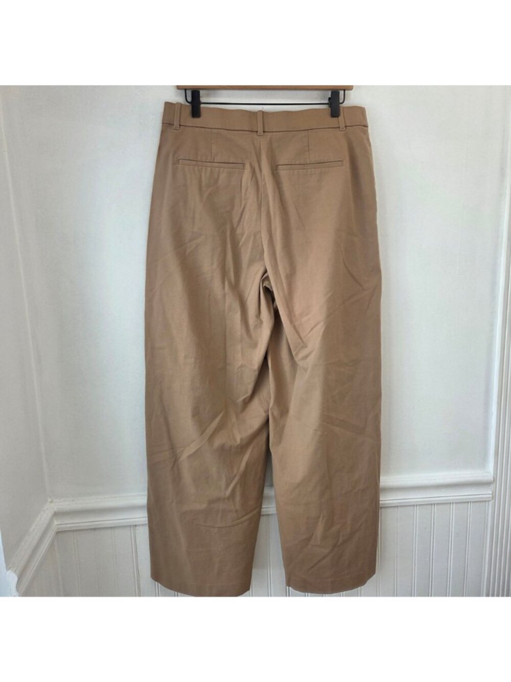 Uniqlo Khaki Wide Leg Chino Pants Trousers Modern Contemporary Women's L - Picture 3 of 7